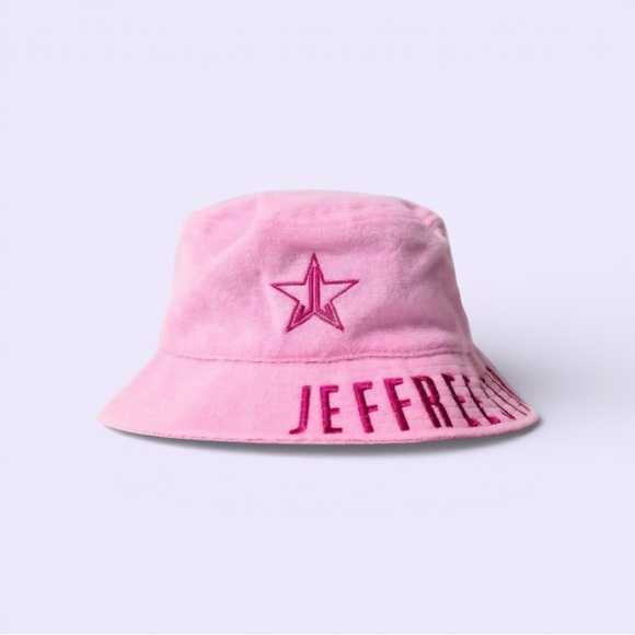 Jeffree Star Accessories - Jeffree Star Pink Fleece Embroidered Bucket Hat NWOT